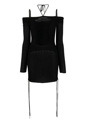 ANDREĀDAMO ribbed-knit mini dress - Black