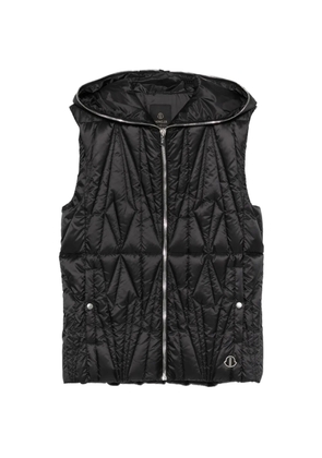Moncler + Rick Owens hooded diamond quilted vest - Black