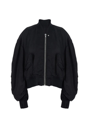 Rick Owens ruched bomber jacket - Black