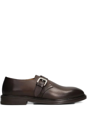 Henderson Baracco buckle-strap leather monk shoes - Brown