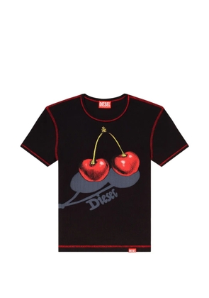 Diesel cherry print T-shirt - Black