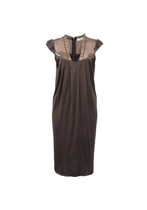 Valentino Garavani Pre-Owned pleated midi dress - Brown