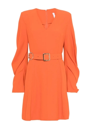 IMPERIAL puff-sleeve belted mini dress - Orange