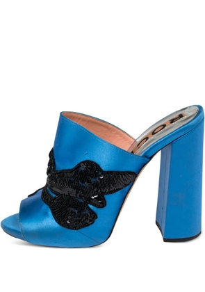 Rochas 110mm satin sequins sandals - Blue