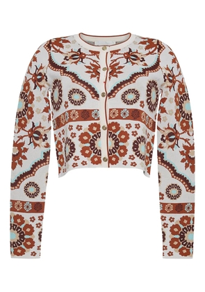 Cara Cara Ila floral-pattern button cardigan - White