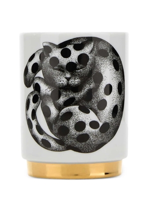 Fornasetti cat-print candle - White