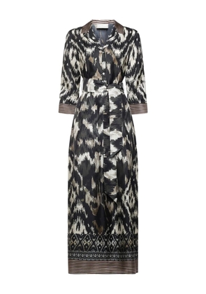 Pierre-Louis Mascia geometric-pattern shirt maxi dress - Black