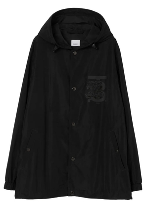 Burberry chest logo-print hooded jacket - Black