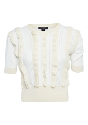 Louis Vuitton Pre-Owned ruffle-detailing top - White