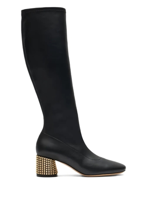 Casadei 50mm leather knee-high boots - Black