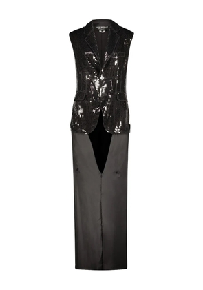 Junya Watanabe sequinned sleeveless dress - Black