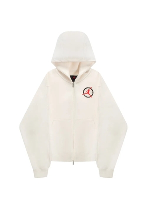 Jordan Flight Club logo fleece zip hoodie - White