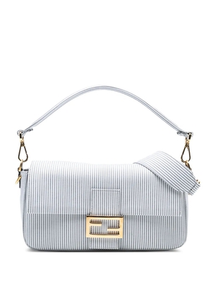 Fendi Pre-Owned 2010-2025 Striped Jersey Baguette satchel - White