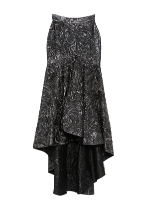 Gemy Maalouf high-low floral-embossed skirt - Black