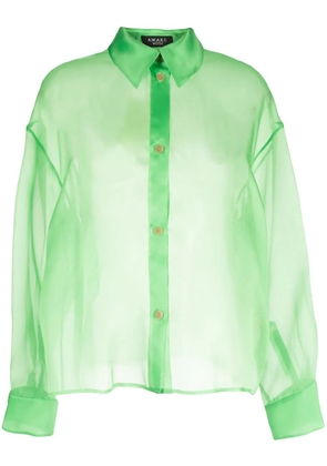 A.W.A.K.E. Mode semi-sheer silk-organza shirt - Green