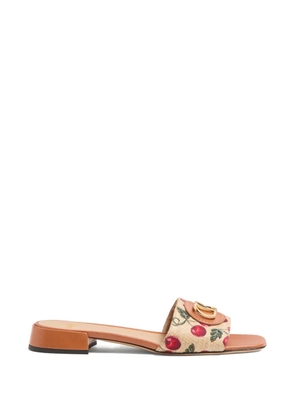 Valentino Garavani VLogo Signature Cherryfic-motif sandals - Neutrals