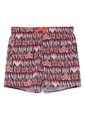 Emporio Armani logo-print swim shorts - Blue