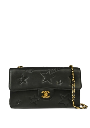 CHANEL Pre-Owned 1995 medium Star Stitch Classic Single Flap shoulder bag - Black