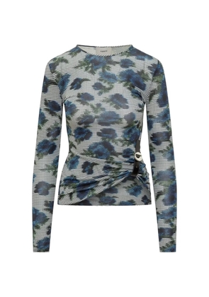 Coperni floral-print long-sleeves top - Blue