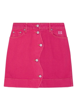 GANNI button-front denim skirt - Pink