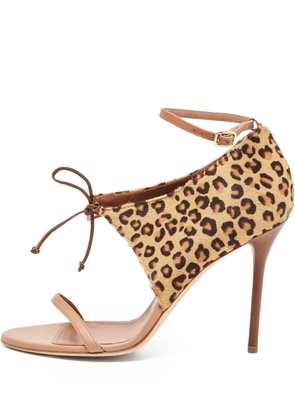 Malone Souliers pre-owned 110mm leopard-print sandals - BROWN/BEIGE