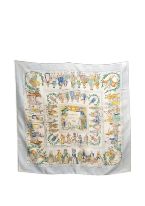 Hermès Pre-Owned 1995 Costumes Civils Actuels silk scarf - Neutrals