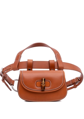 Gucci Pre-Owned 2016-2025 Mini Leather Bamboo 1947 belt bag - Brown