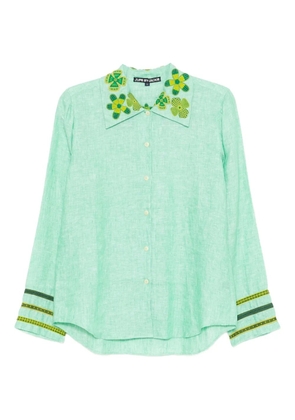 Jupe floral-embroidered shirt - Green
