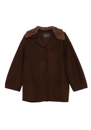 Fabiana Filippi textured-collar buttoned jacket - Brown