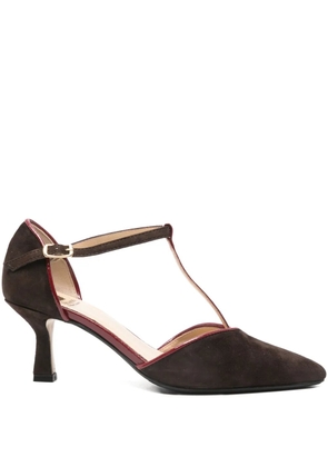 L Arianna T-strap heeled pumps - Brown