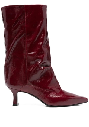 The Seller leather boots - Red