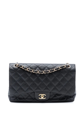 CHANEL Pre-Owned 2010-2011 Jumbo Classic Caviar Double Flap shoulder bag - Black