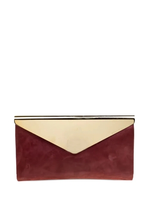 Jimmy Choo Pre-Owned leather metal-flap clutch bag - Red
