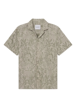 Les Deux revere-collar graphic-print shirt - Green