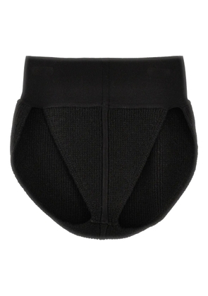 Rick Owens cashmere-blend high-waist ribbed panties - Black