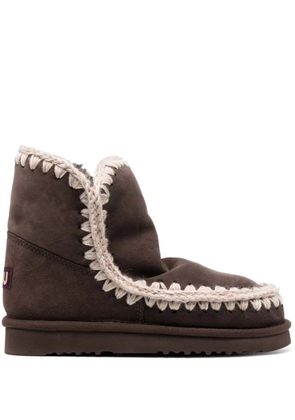 Mou chunky slip-on leather boots - Brown