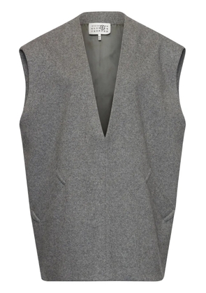 MM6 Maison Margiela mélange-effect felted vest - Grey