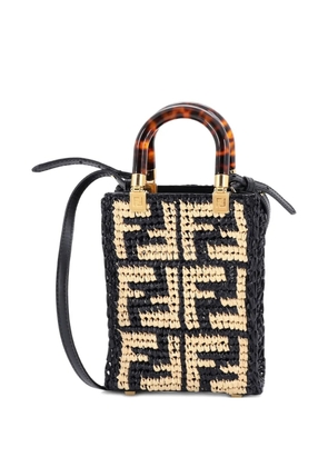 Fendi Pre-Owned Sunshine Shopper Tote Zucca Raffia Mini satchel - Black