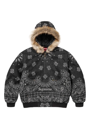 Supreme bandana-jacquard denim jacket - Black