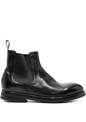 Green George elasticated-panel leather chelsea boots - Black