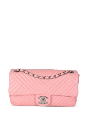 CHANEL Pre-Owned 2015-2016 Flap Bag medium Chevron shoulder bag - Pink