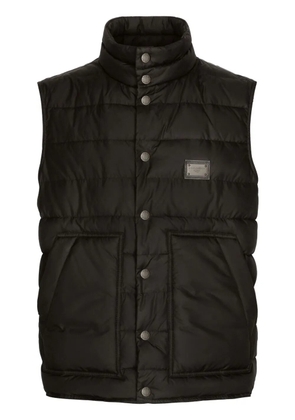 Dolce & Gabbana logo-plaque padded gilet - Black