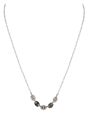 LB Exclusive 14K white gold circular motif diamond necklace - Silver