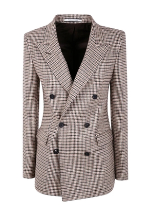 Tagliatore houndstooth double-breasted blazer - Brown
