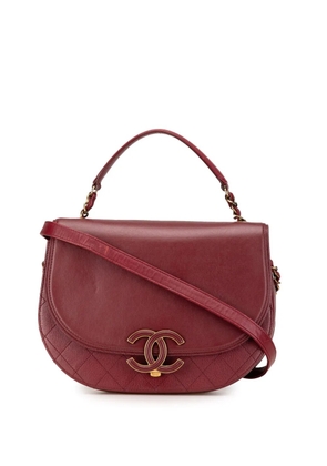 CHANEL Pre-Owned 2017-2018 Medium Calfskin Coco Curve Flap satchel - Red