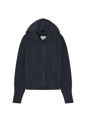 Closed hooded buttoned shirt - Black