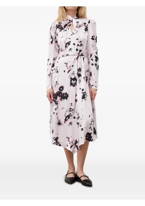Bruuns Bazaar bow-neck floral midi dress - Pink
