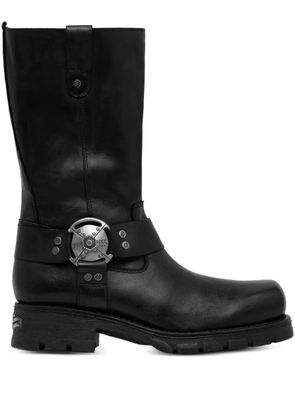 NEW ROCK buckle-strap biker boots - Black