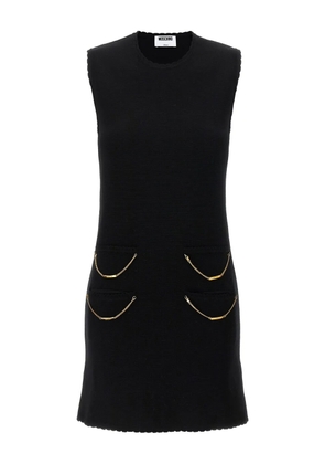 Moschino chain-embellished mini dress - Black