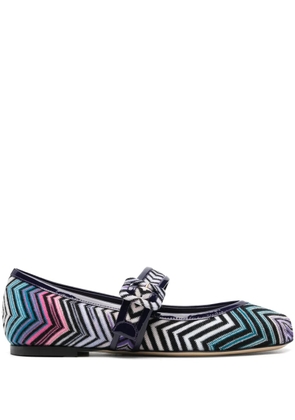 Missoni zigzag-woven ballet flats - Purple